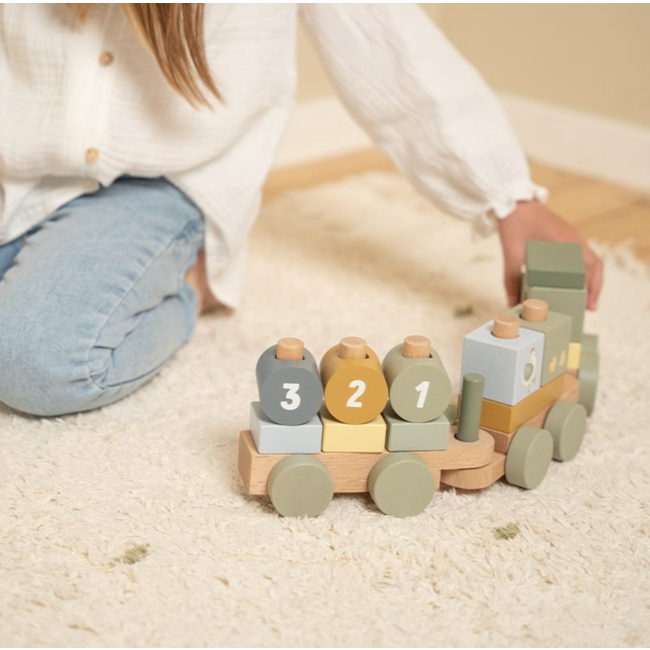 Little Dutch blokkentrein tractor  Little Farm FSC