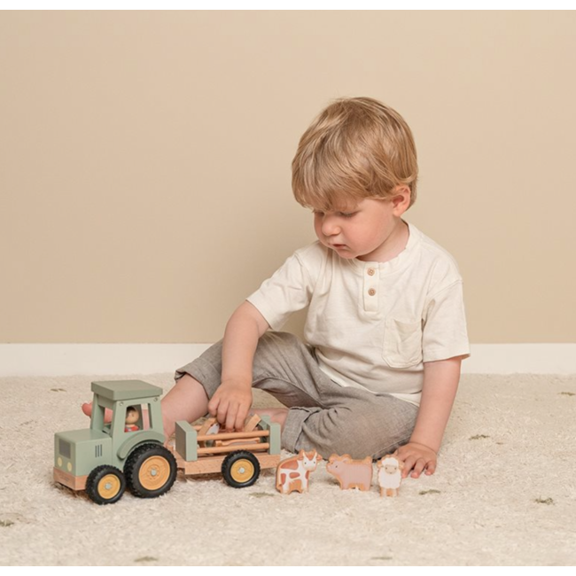 Little Dutch tractor met trailer  Little Farm FSC