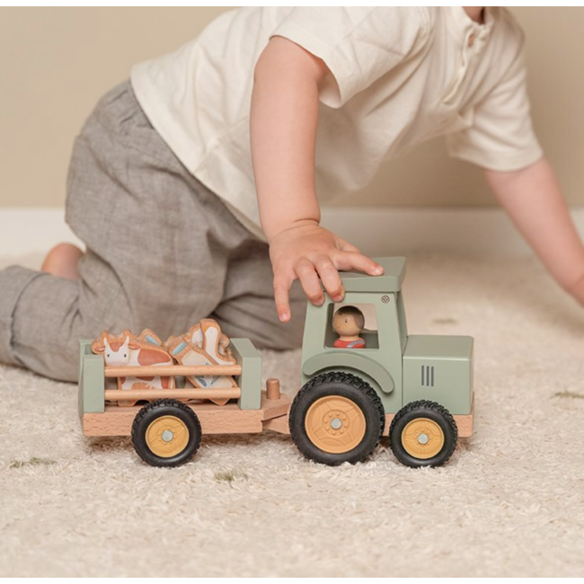 Little Dutch tractor met trailer  Little Farm FSC