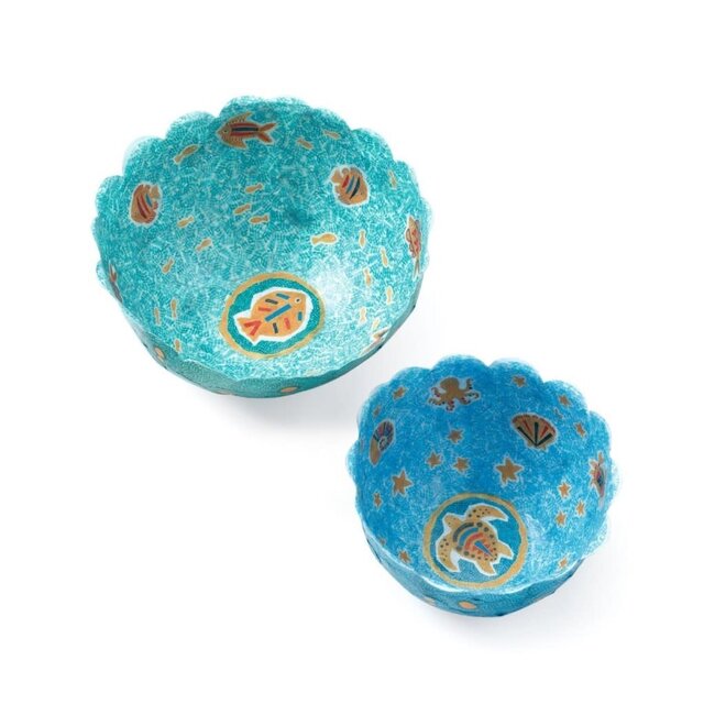 dj07983 knutselset papier maché kommen blauw