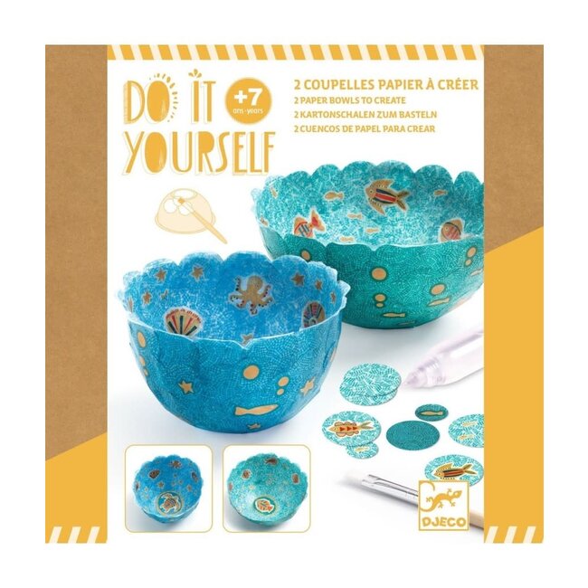 dj07983 knutselset papier maché kommen blauw