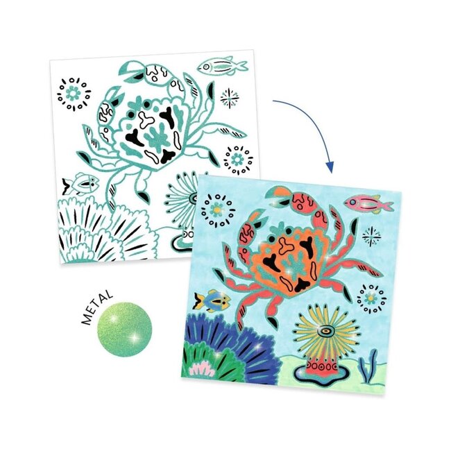 dj09698 Glinsterende kleurplaten Onder zee