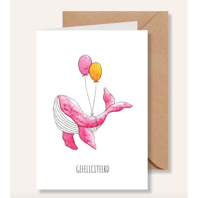 Juulz Juulz kaart Gefeliciteerd walvis