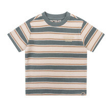 Daily7 shirt retro stripe stone green