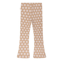 Daily7 flared rib printed pants camel sand