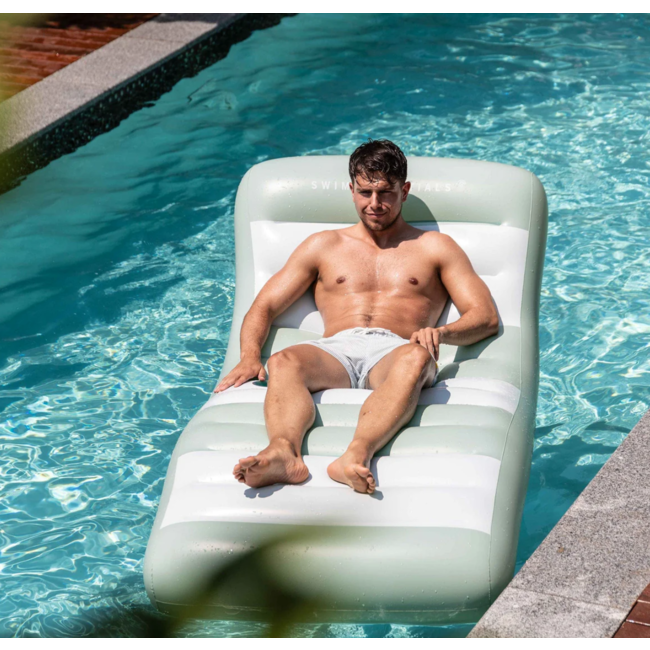 Swim Essentials Luxe lounge float Old green