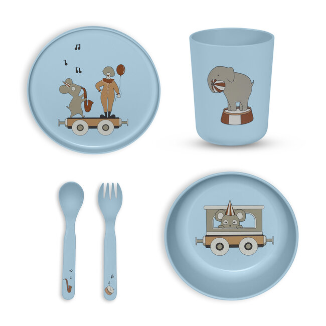Nuuroo PLA dinnerset Marius dusty blue 5-pack