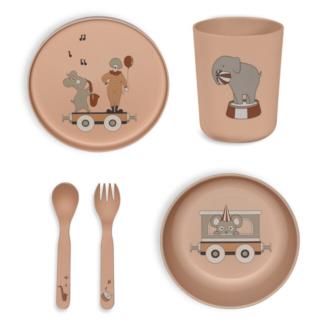 Nuuroo PLA dinnerset Marius rose dust 5-pack