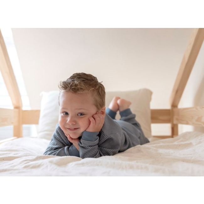 Feetje pyjama wafel ijsblauw