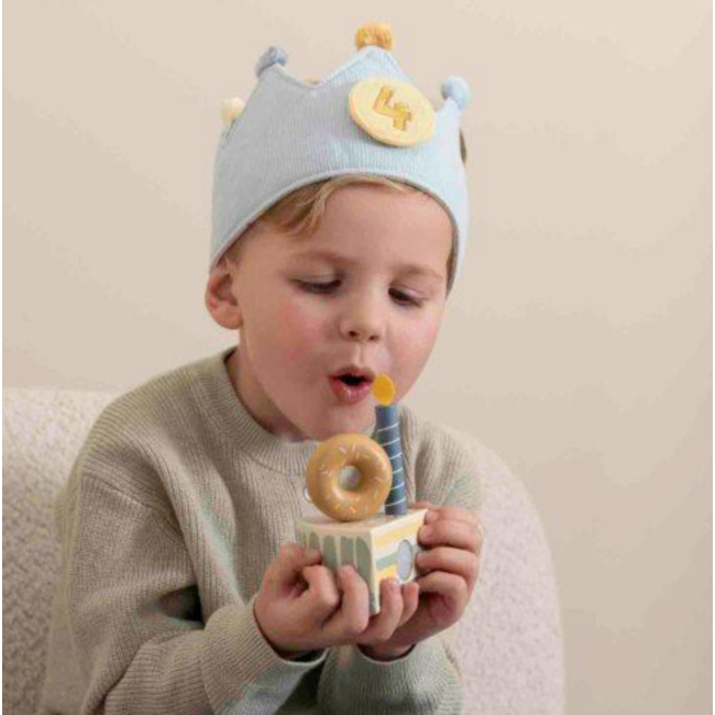 Little Dutch Verjaardagskroon stof met blauwe cijfers