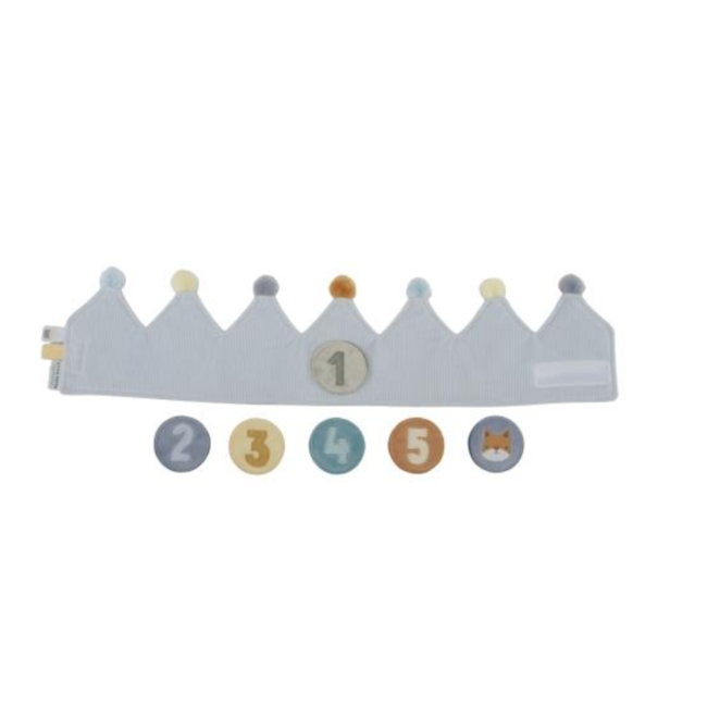 Little Dutch Verjaardagskroon stof met blauwe cijfers
