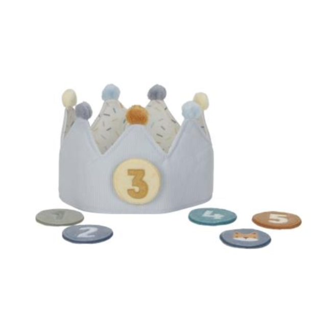 Little Dutch Verjaardagskroon stof met blauwe cijfers