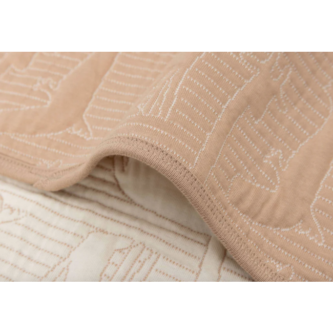 Jollein deken wieg 75x100 cm Jungle jambo Biscuit/oatmeal