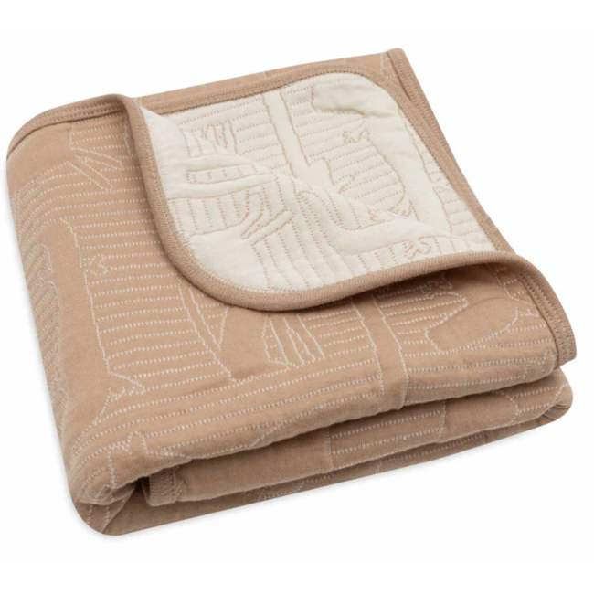Jollein deken wieg 75x100 cm Jungle jambo Biscuit/oatmeal