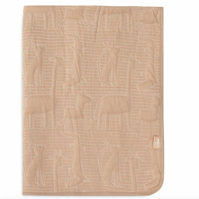 Jollein deken wieg 75x100 cm Jungle jambo Biscuit/oatmeal