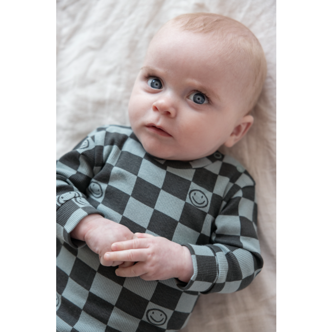 Feetje pyjama premium Chester Check zeegroen