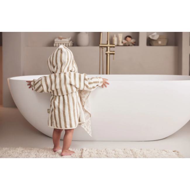 Jollein badjas 3-4 jaar Stripe Terry Olive green