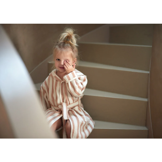 Jollein badjas 3-4 jaar Stripe Terry Wild rose