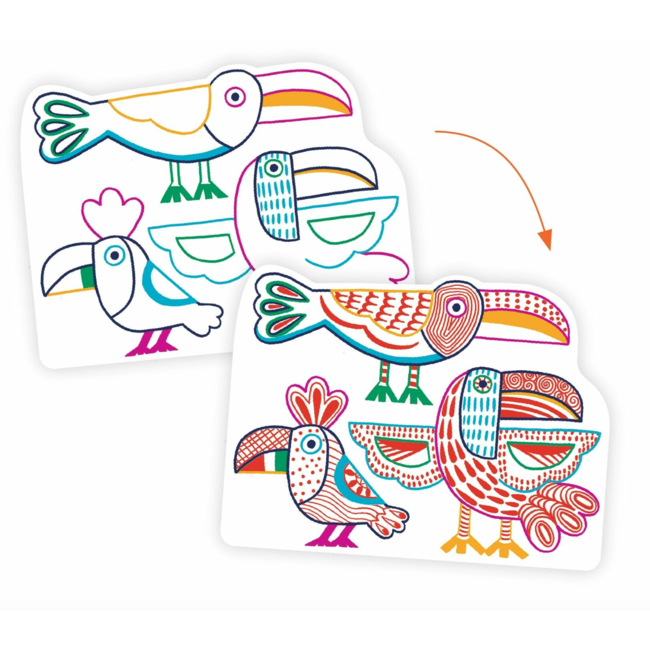 dj00066 kleurplaten Wilde dierenfamilies