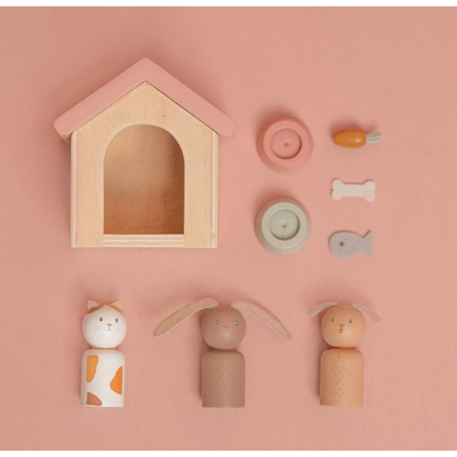 Little Dutch Aanvulset Poppenhuis Huisdieren