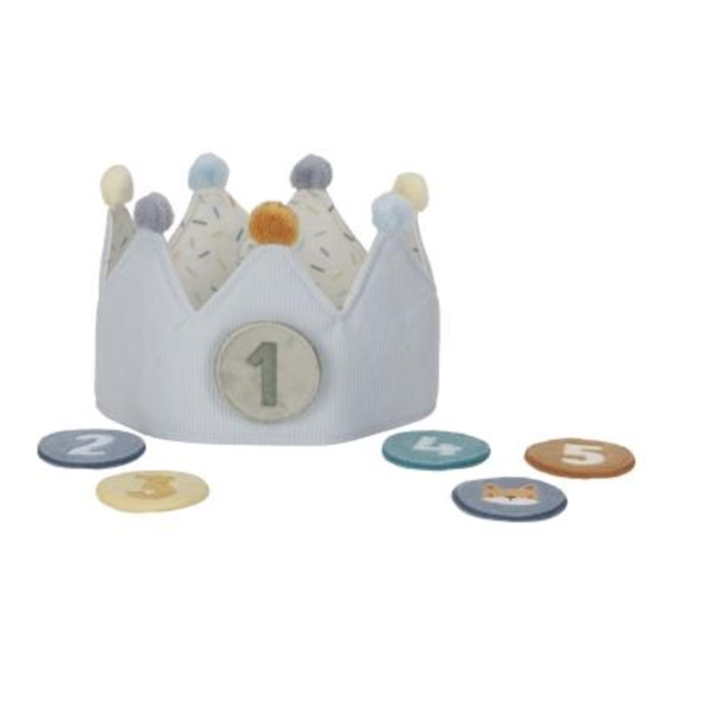 Little Dutch Verjaardagskroon stof met blauwe cijfers