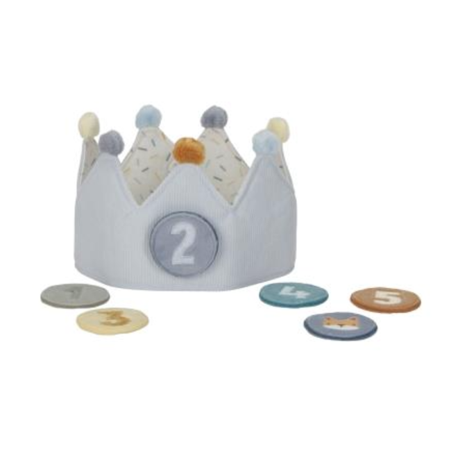 Little Dutch Verjaardagskroon stof met blauwe cijfers