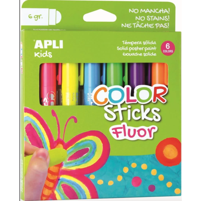 Apli - Color stick fluor 6 kleuren