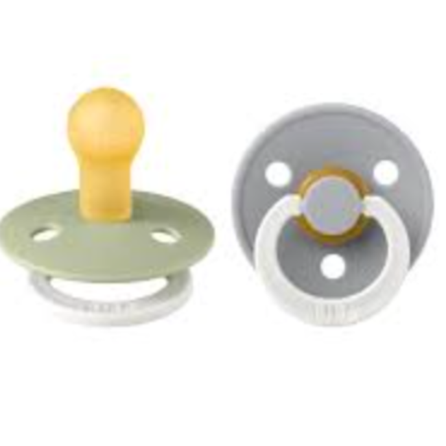 Bibs speen glow in the dark latex 2 pack maat 1 Sage/Cloud