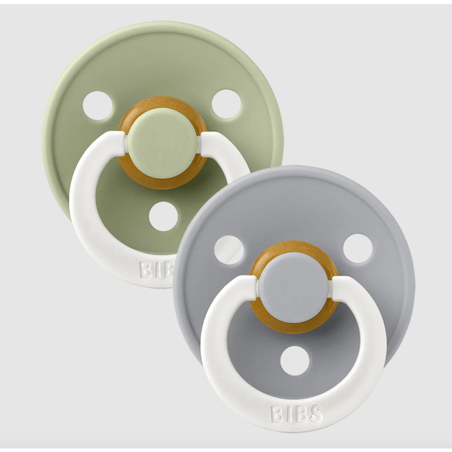 Bibs speen glow in the dark latex 2 pack maat 1 Sage/Cloud