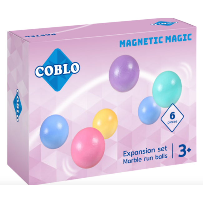 Coblo | Knikkerbaan ballen pastel | 6 stuks