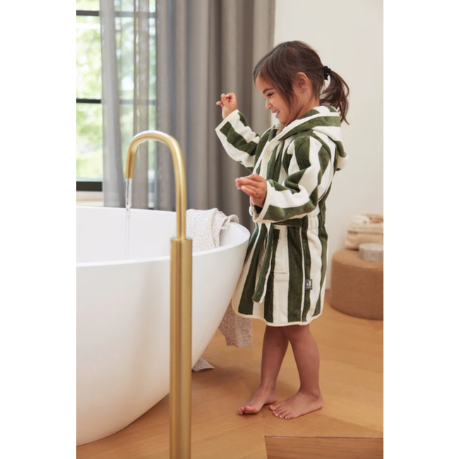 Jollein badjas 3-4 jaar Stripe Terry Olive green