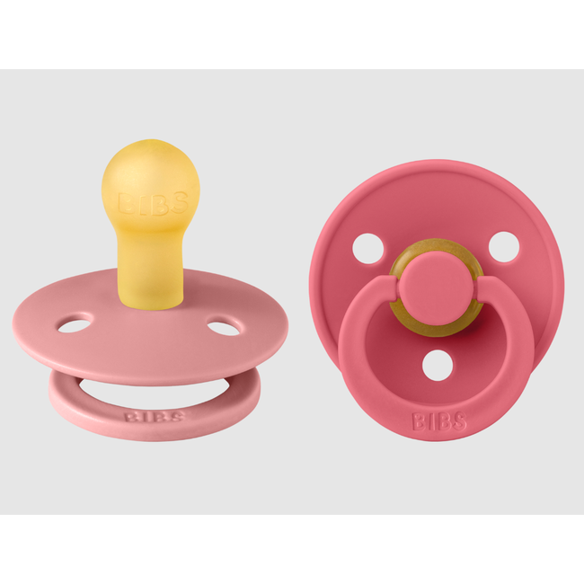 Bibs speen latex 2 pack maat 2 Dusty pink/coral