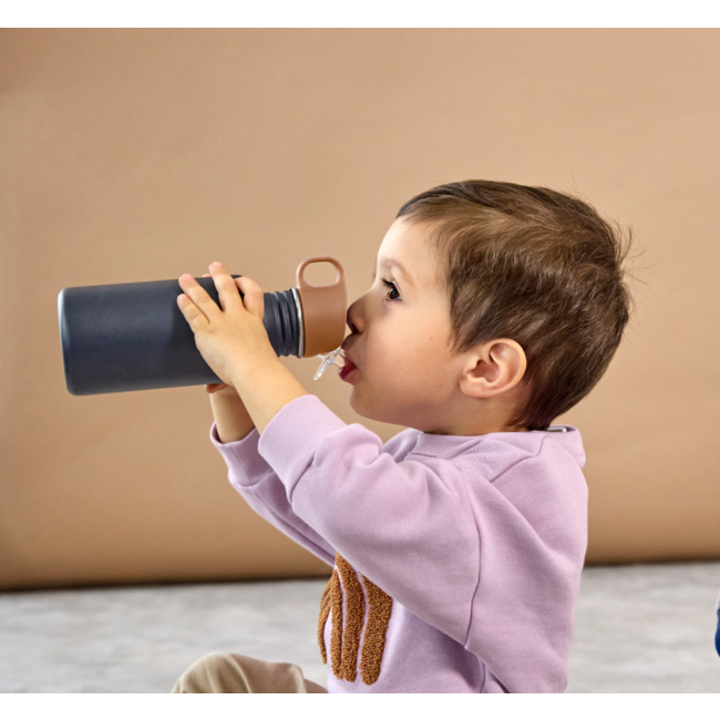 Lassig Drinkfles stainless steel Little gang smile Navy