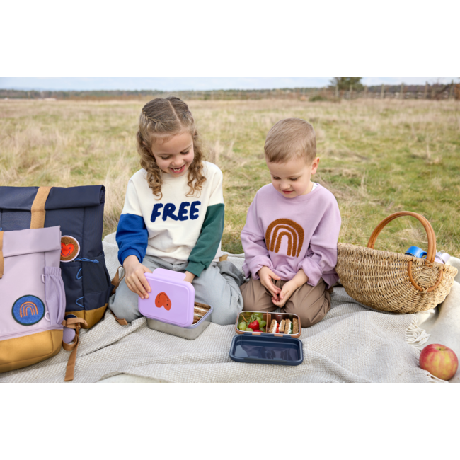 Lassig Lunchbox stainless steel Little gang Smile Navy