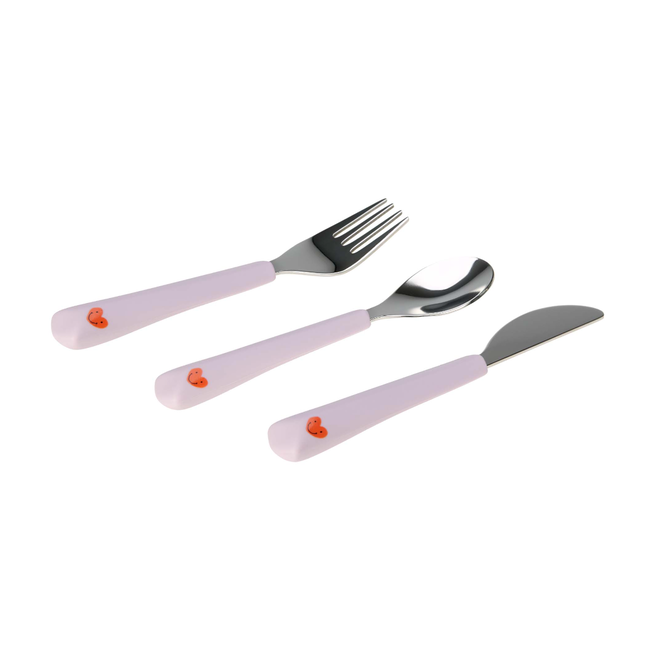 Lassig Siliconen bestek Happy Rascals Heart Lavender