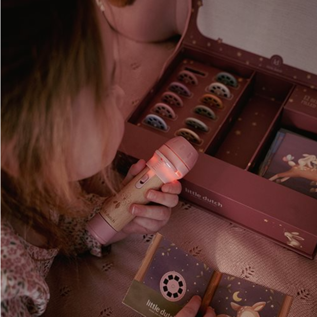 Little Dutch Verhalen projector zaklamp Roze