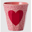 Beker Middelgroot - Pink - Heart Print