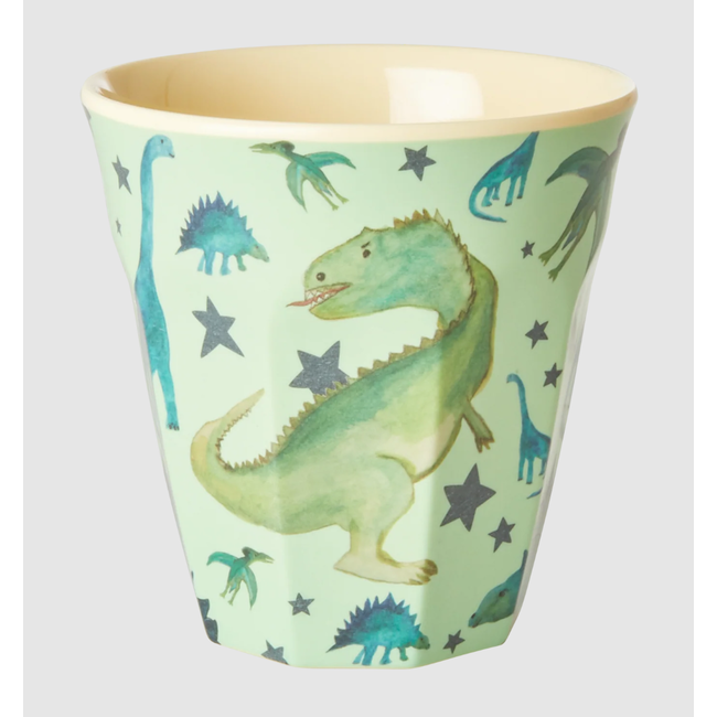 Beker Middelgroot - Sage Green - Dino Print