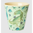 Beker Middelgroot - Sage Green - Dino Print