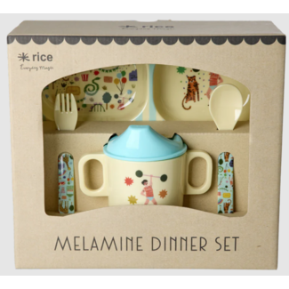 Rice Baby eetset - Mint - Fun Fair - Geschenkdoos
