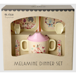 Rice Baby eetset - Roze - Fun Fair - Geschenkdoos