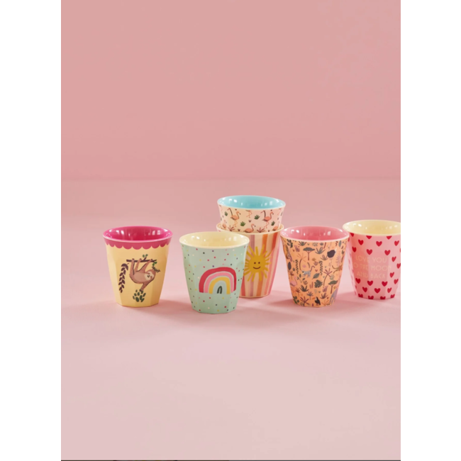 Beker Small - Pink - Funky Prints - 6-pack