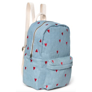 Studio Noos Studio Noos Denim Hearts Midi Backpack front pocket