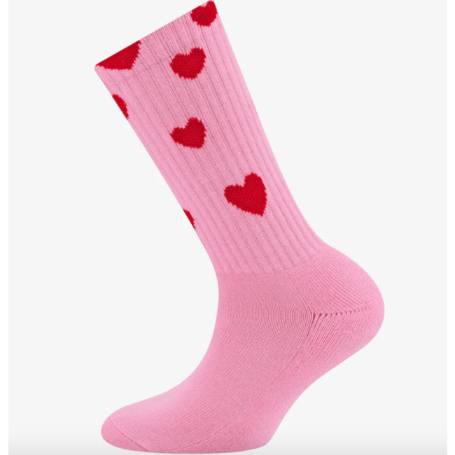 Ewers sokken Hartjes Ice pink