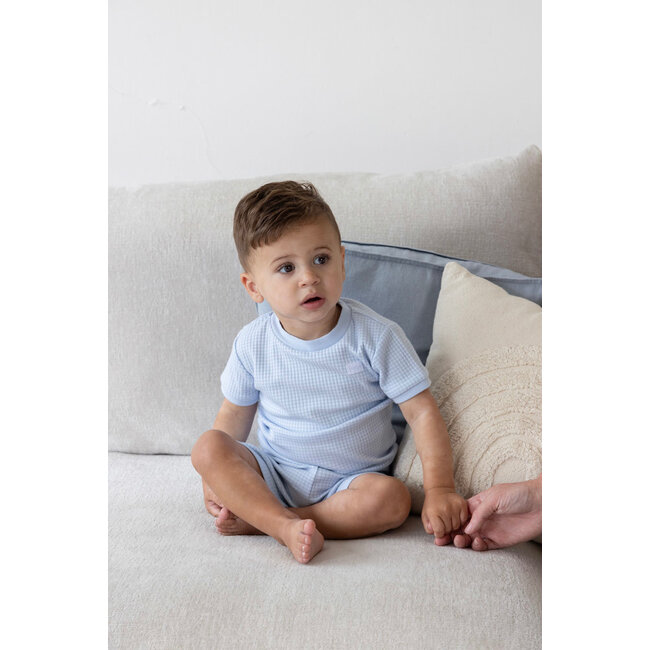 Feetje Shortama wafel - Summer Special babyblue