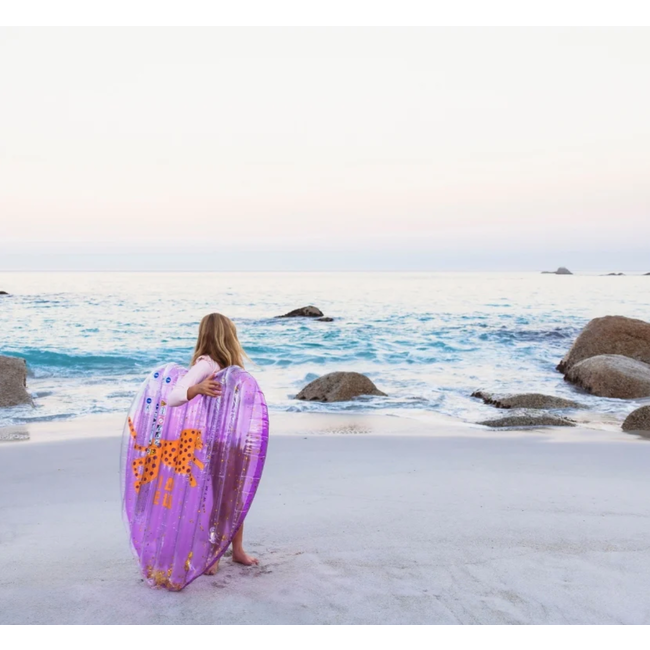 Swim Essentials  Luchtbed paars hart Leopard