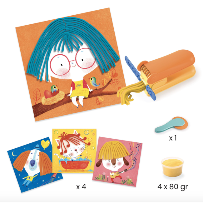 dj09890 Knutselset klei krullend en stijl haar