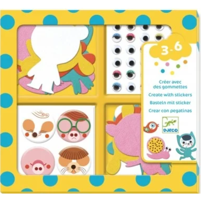 Djeco dj09050 Knutselset stickers Dieren