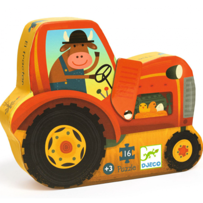 Djeco dj07275 Puzzel tractor 16stukjes