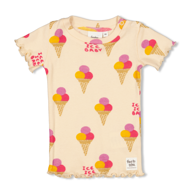 Feetje shortama Isa Icecream - Premium Summerwear perzik